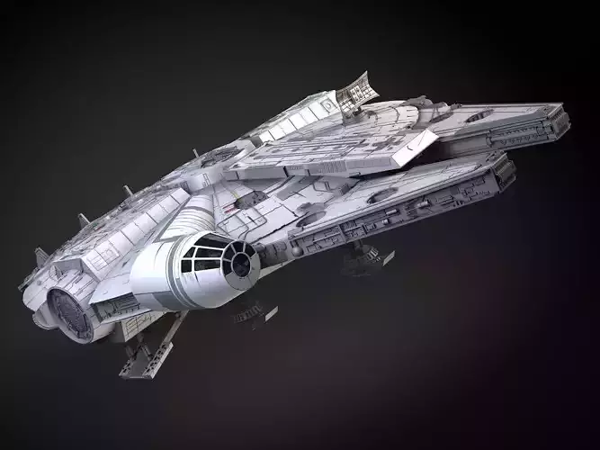 StarWars Millennium Falcon with Interior 3D model