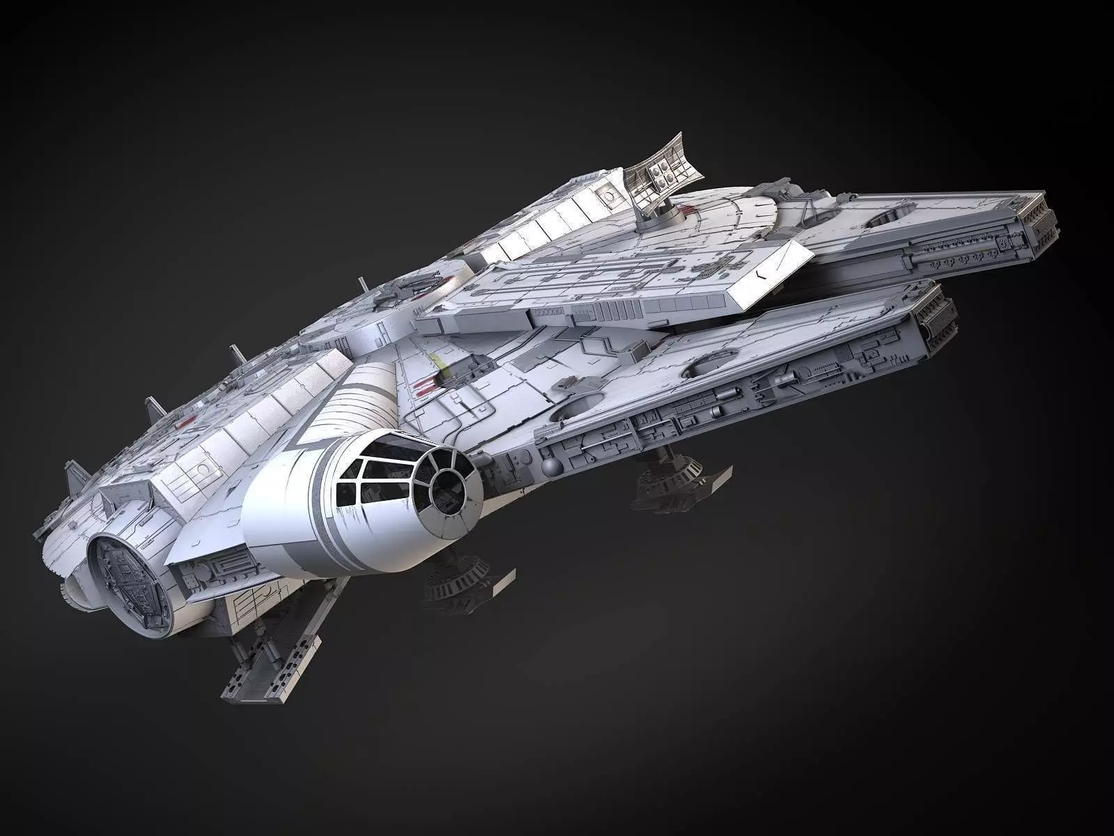 StarWars Millennium Falcon with Interior 3D model_0