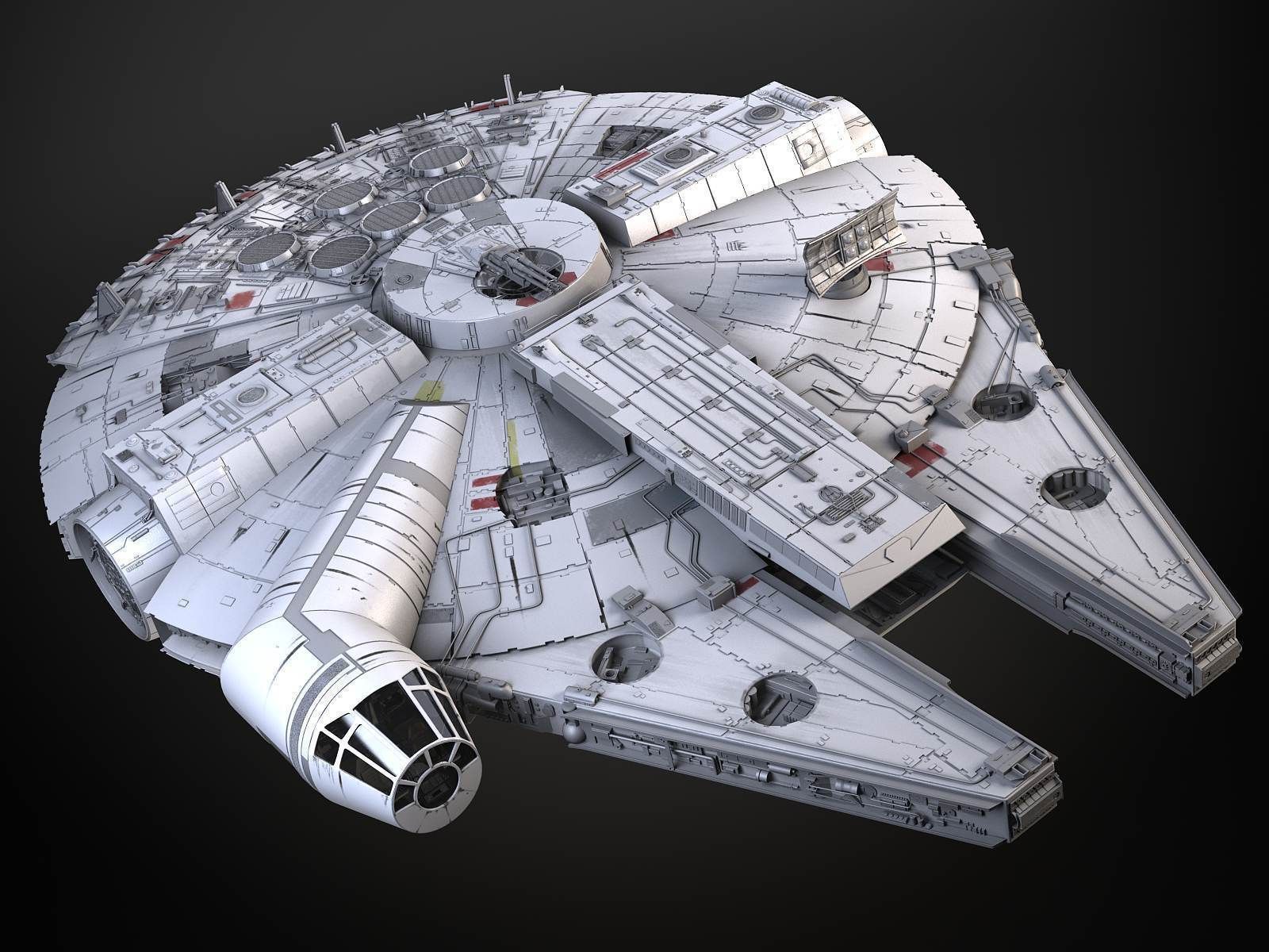 StarWars Millennium Falcon with Interior 3D model_1