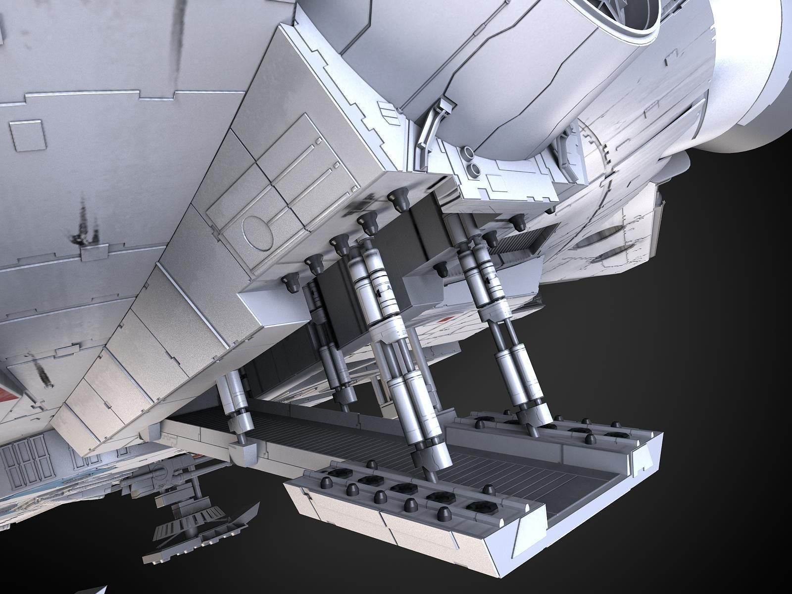 StarWars Millennium Falcon with Interior 3D model_15