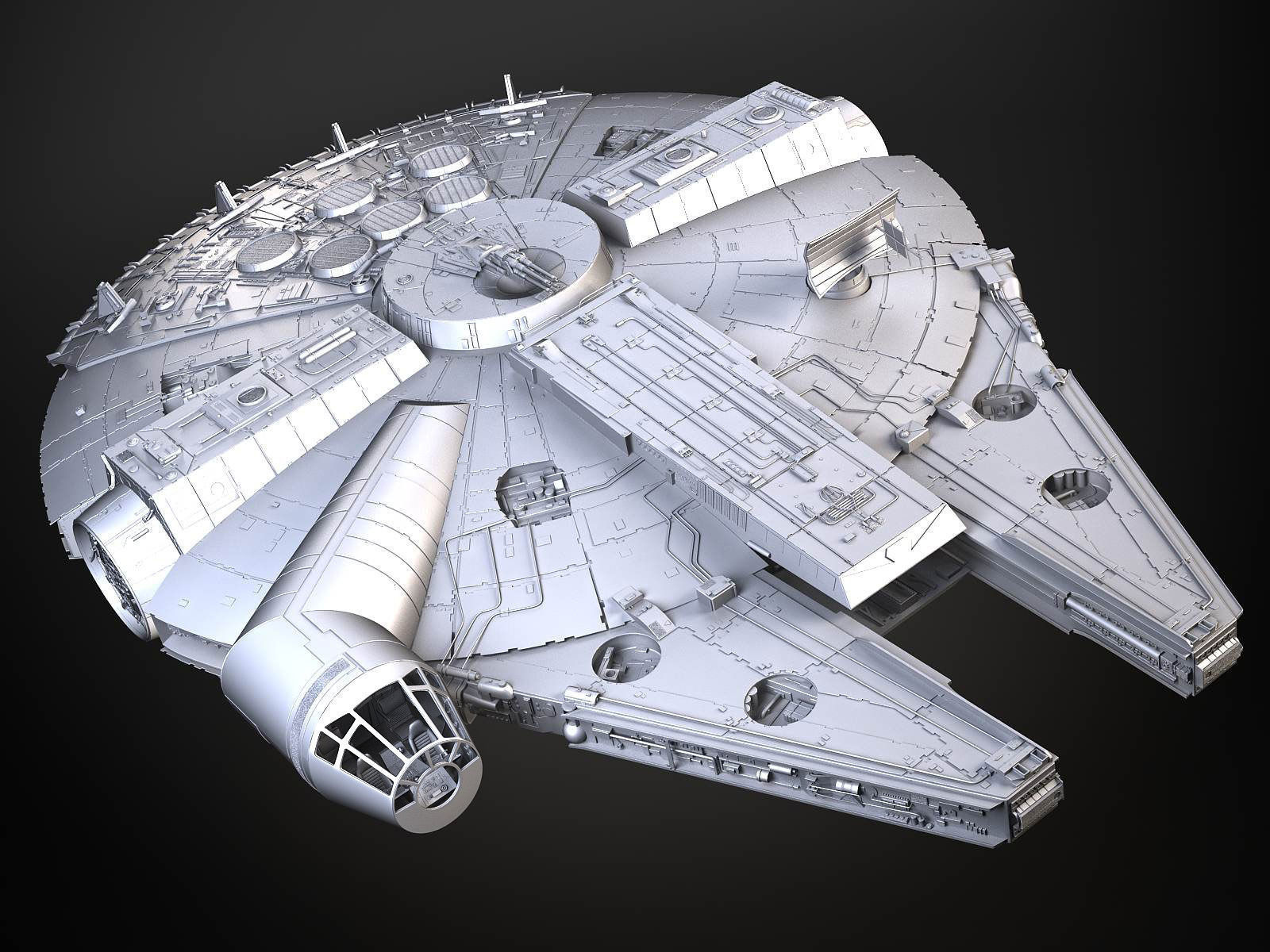 StarWars Millennium Falcon with Interior 3D model_23