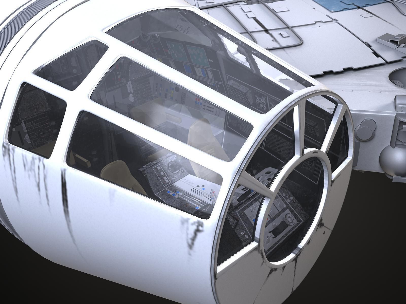 StarWars Millennium Falcon with Interior 3D model_19