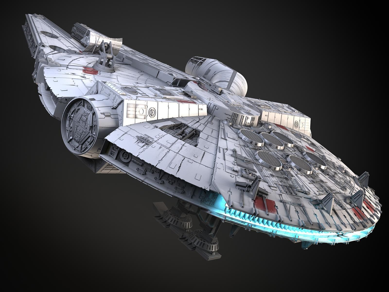 StarWars Millennium Falcon with Interior 3D model_22