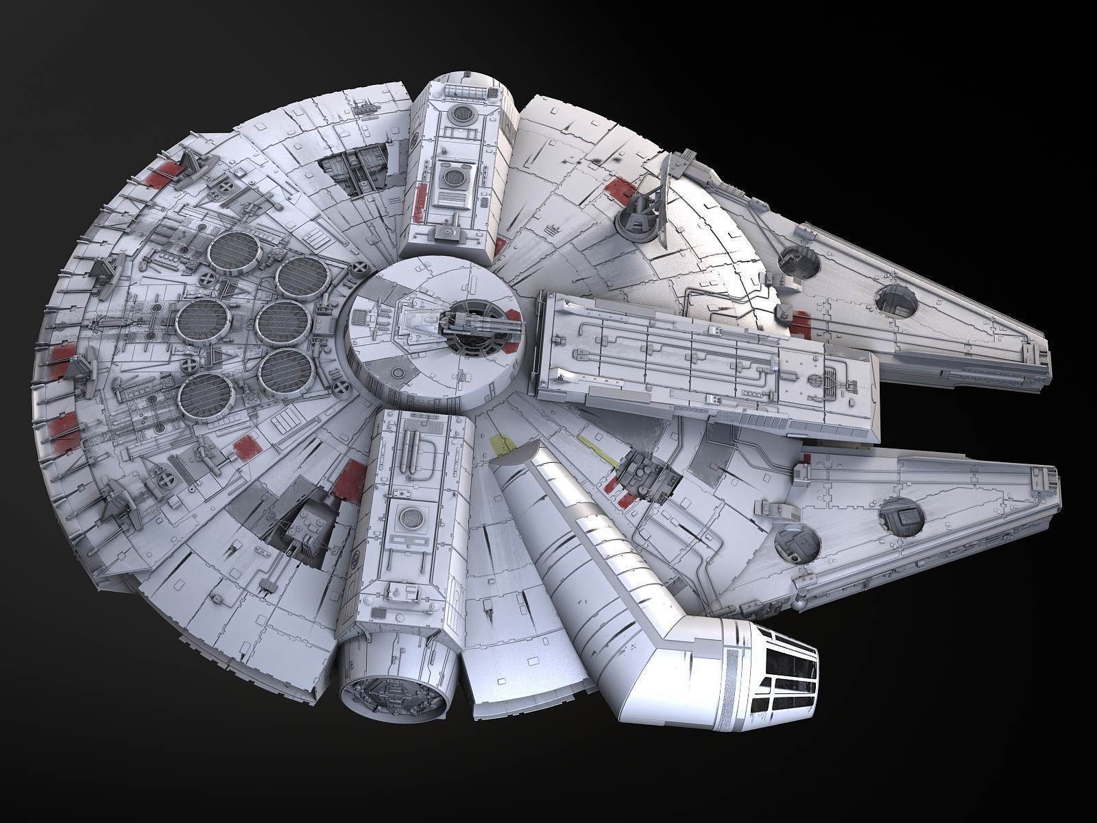 StarWars Millennium Falcon with Interior 3D model_2