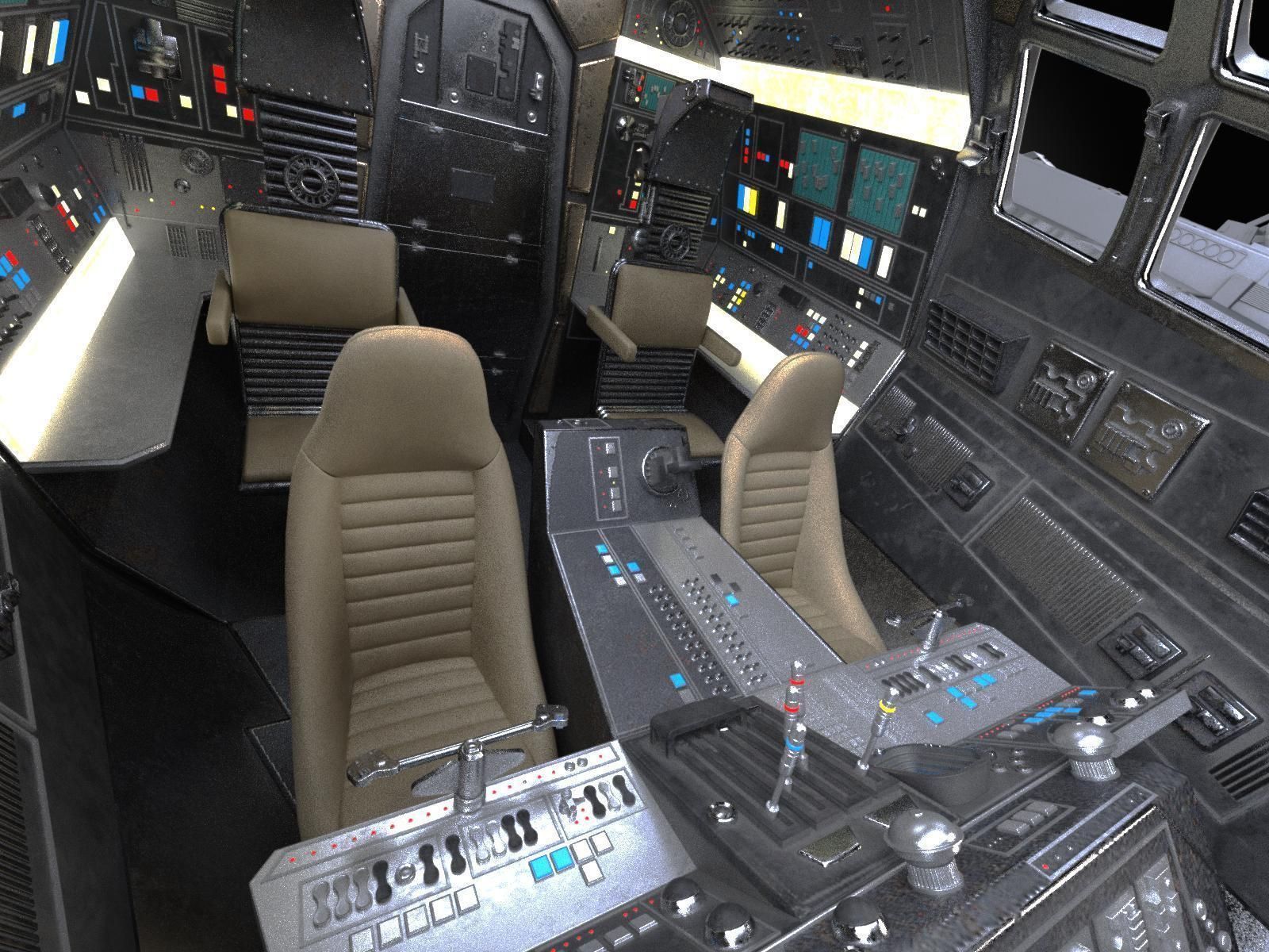 StarWars Millennium Falcon with Interior 3D model_10