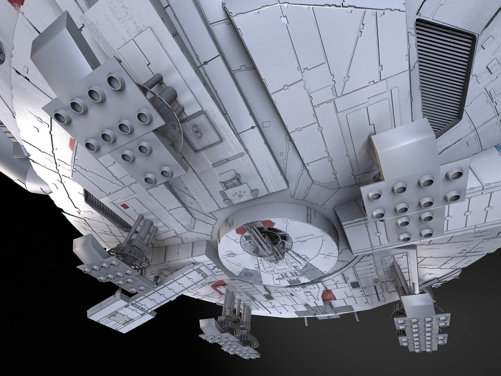 StarWars Millennium Falcon with Interior 3D model_9