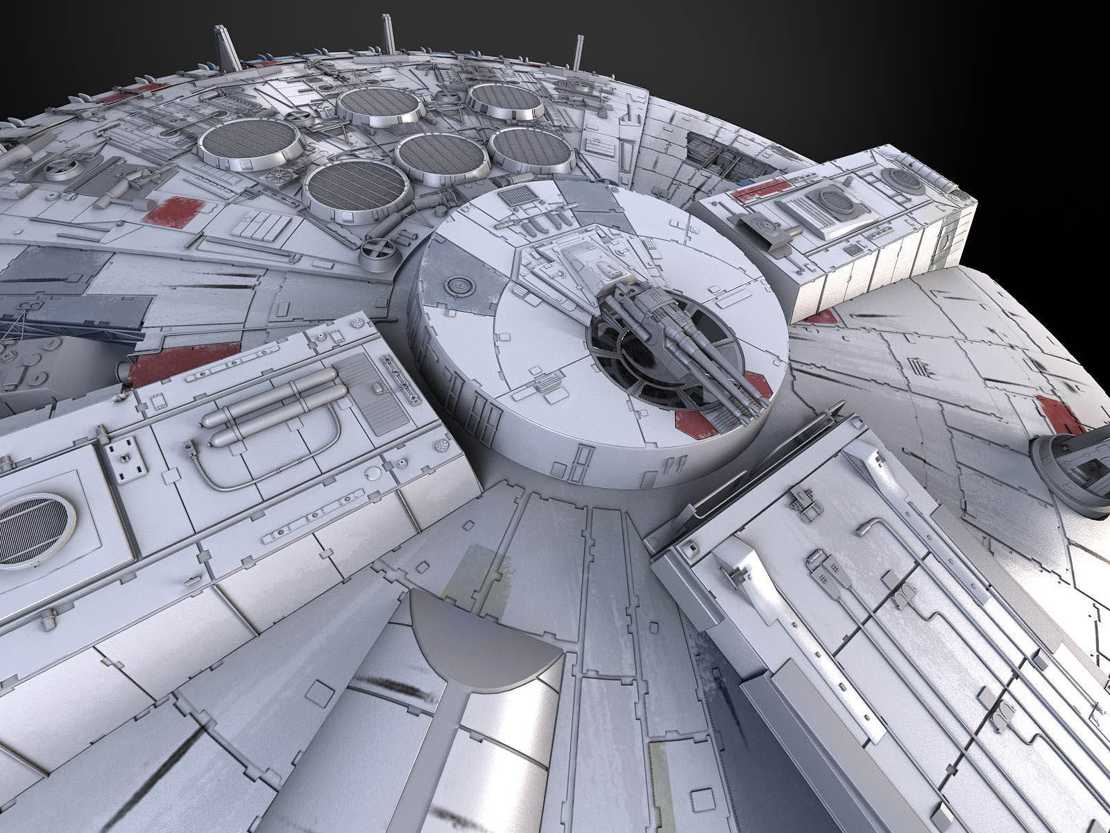 StarWars Millennium Falcon with Interior 3D model_11