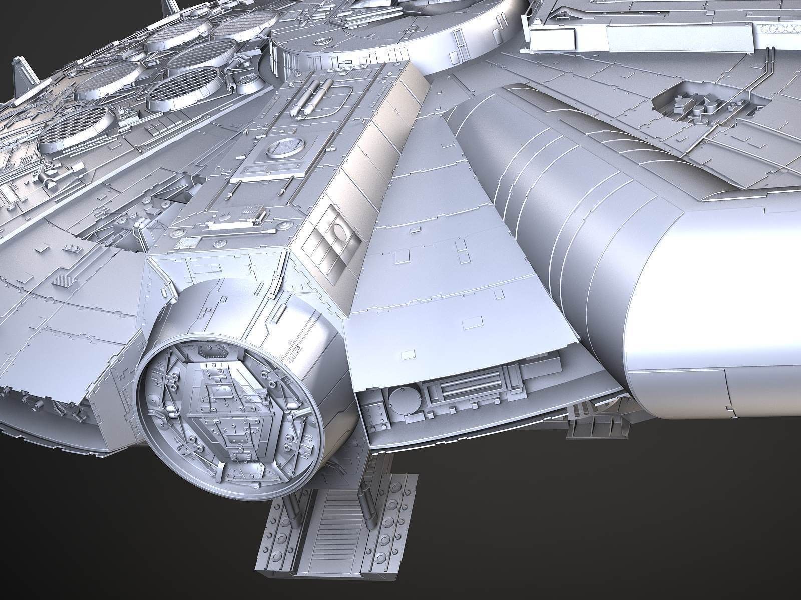 StarWars Millennium Falcon with Interior 3D model_24
