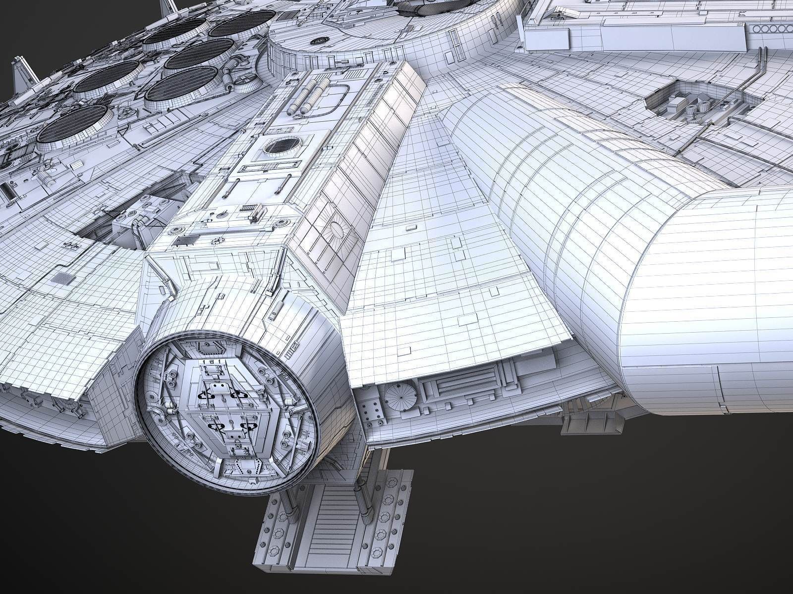 StarWars Millennium Falcon with Interior 3D model_28