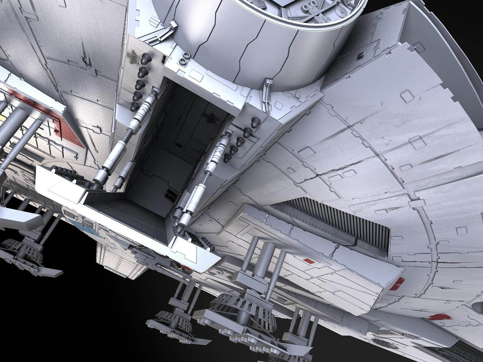 StarWars Millennium Falcon with Interior 3D model_7