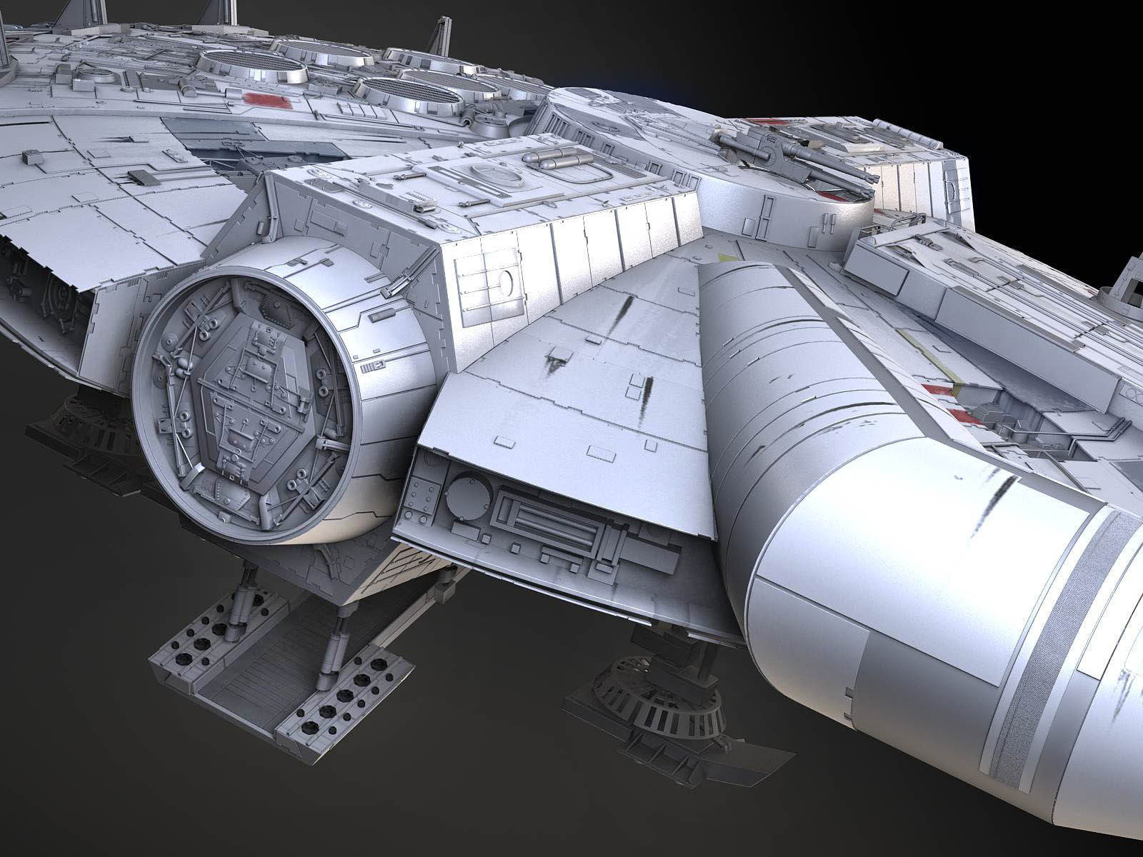 StarWars Millennium Falcon with Interior 3D model_3
