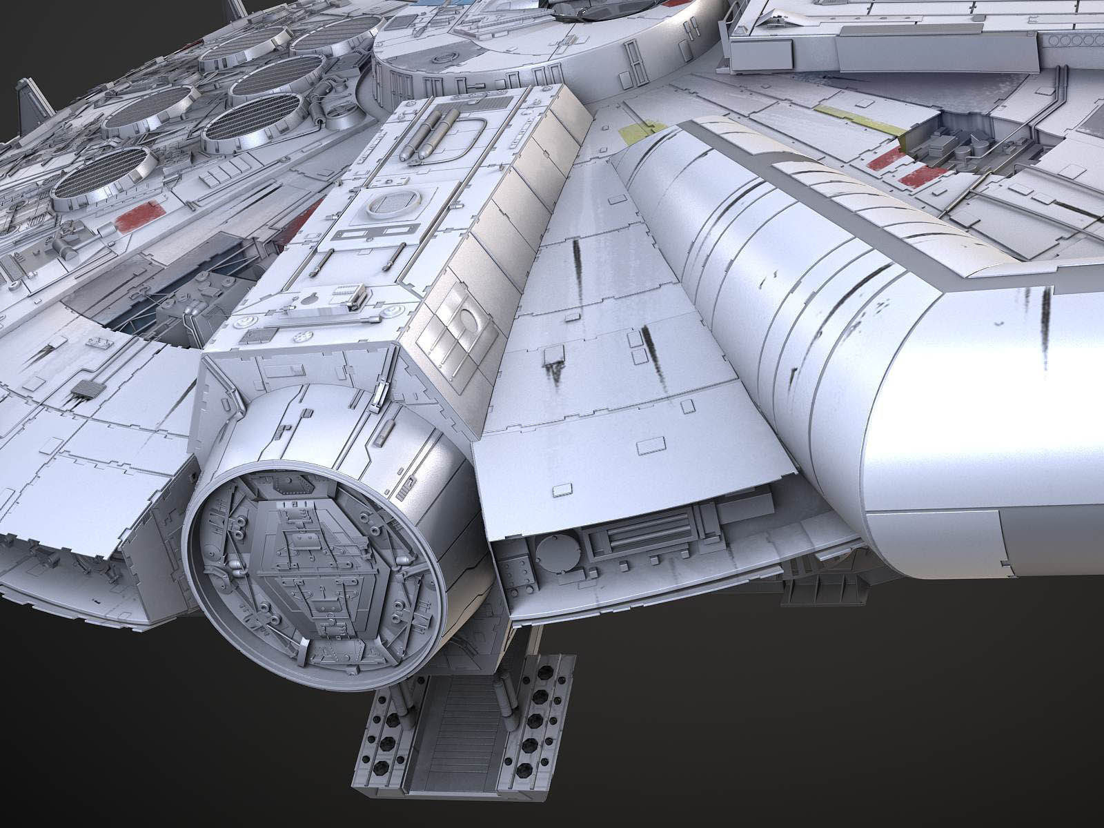 StarWars Millennium Falcon with Interior 3D model_5