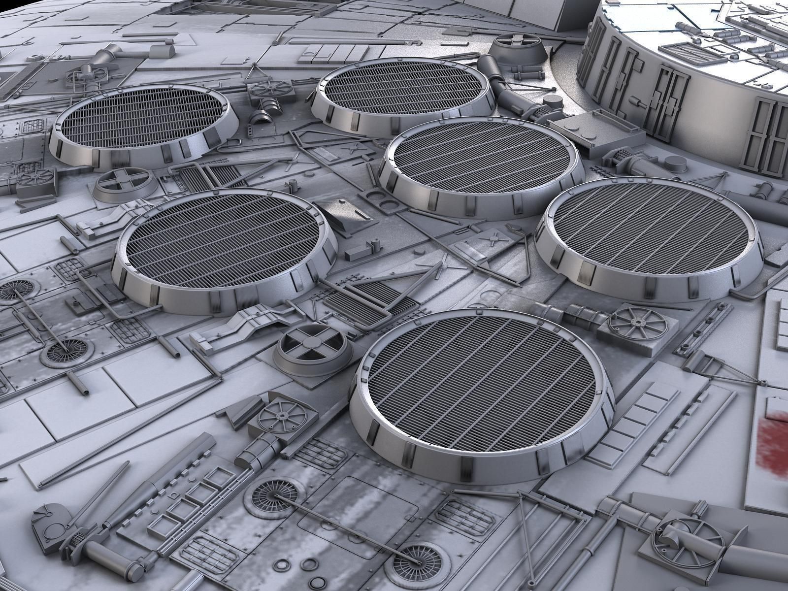 StarWars Millennium Falcon with Interior 3D model_20