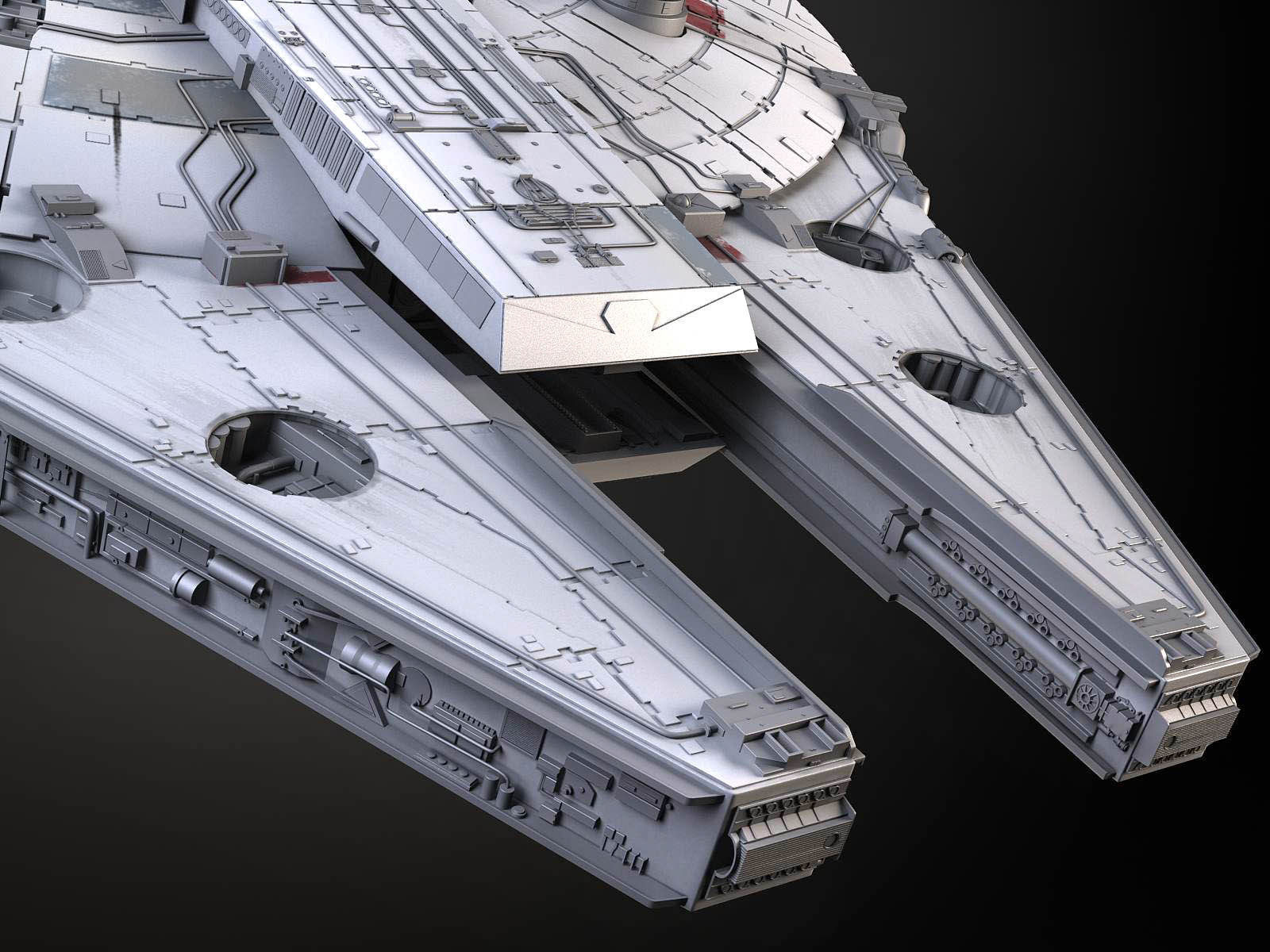 StarWars Millennium Falcon with Interior 3D model_4