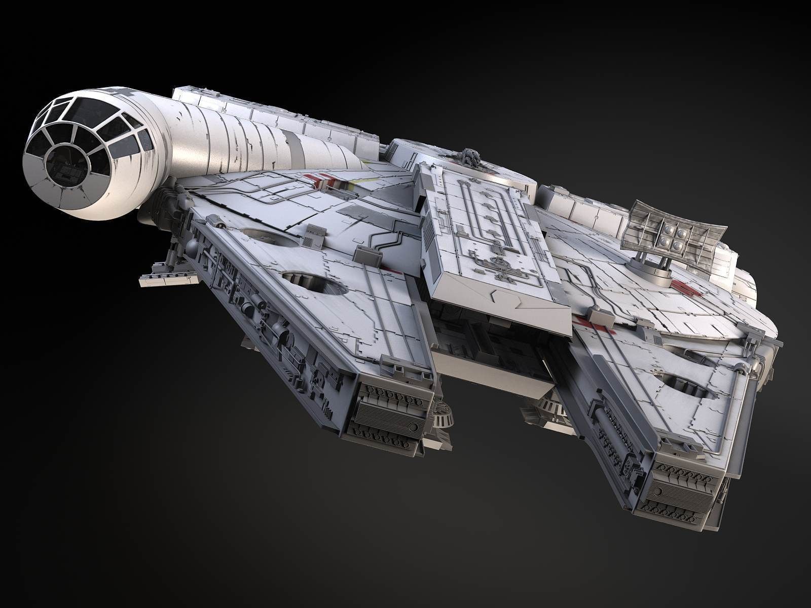StarWars Millennium Falcon with Interior 3D model_6