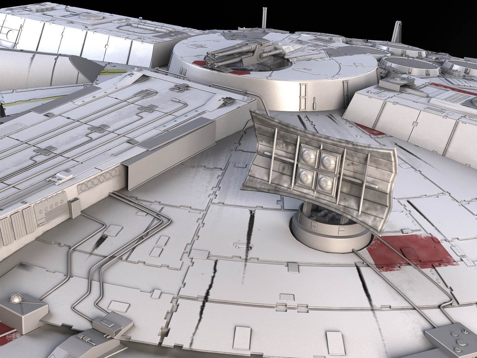 StarWars Millennium Falcon with Interior 3D model_18