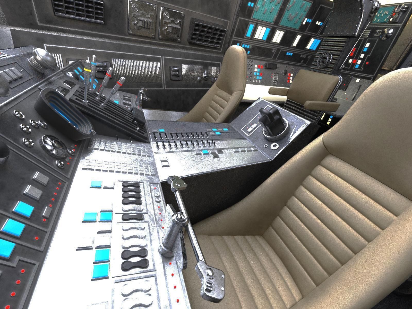 StarWars Millennium Falcon with Interior 3D model_16