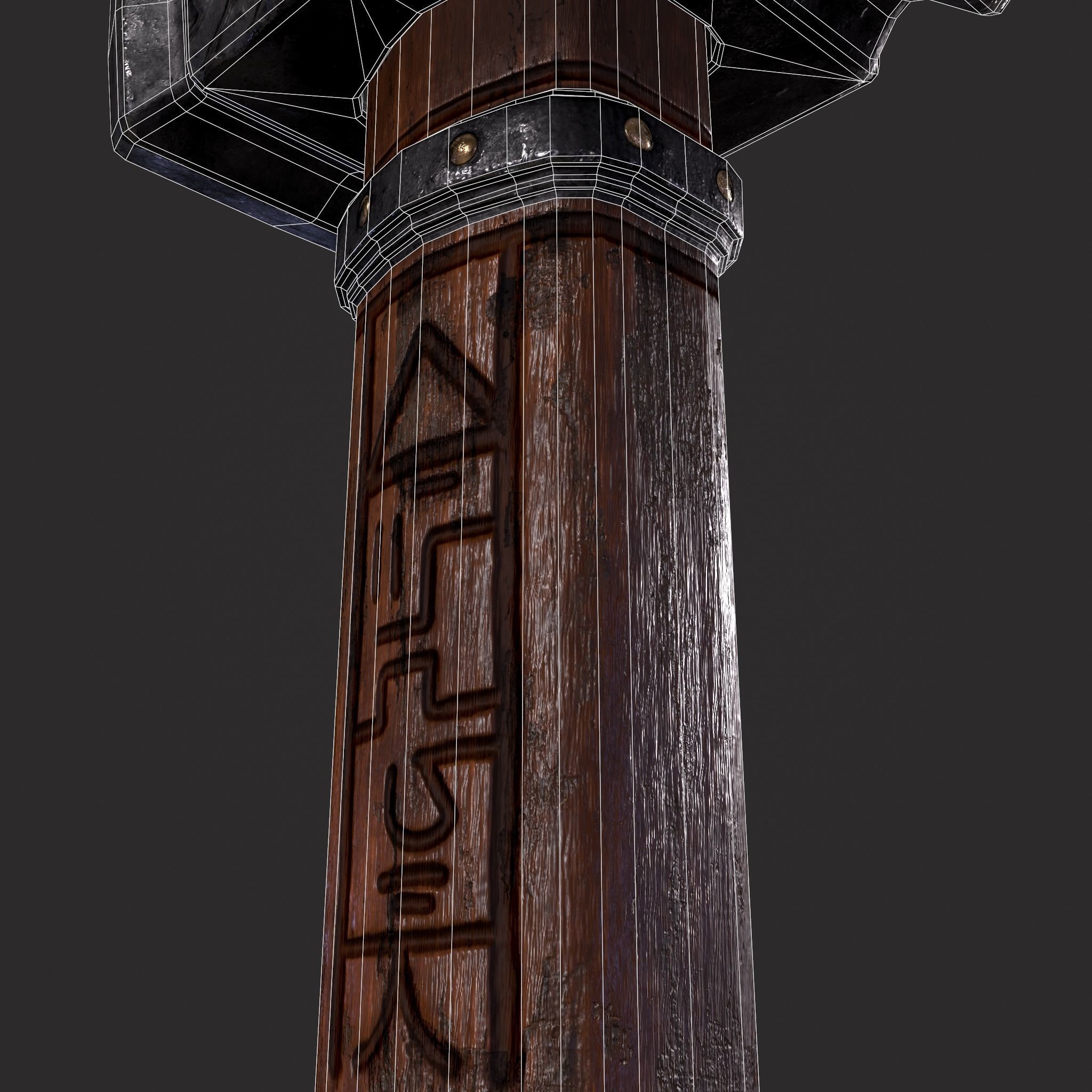 Viking Wolf Hammer Low-poly 3D model_18