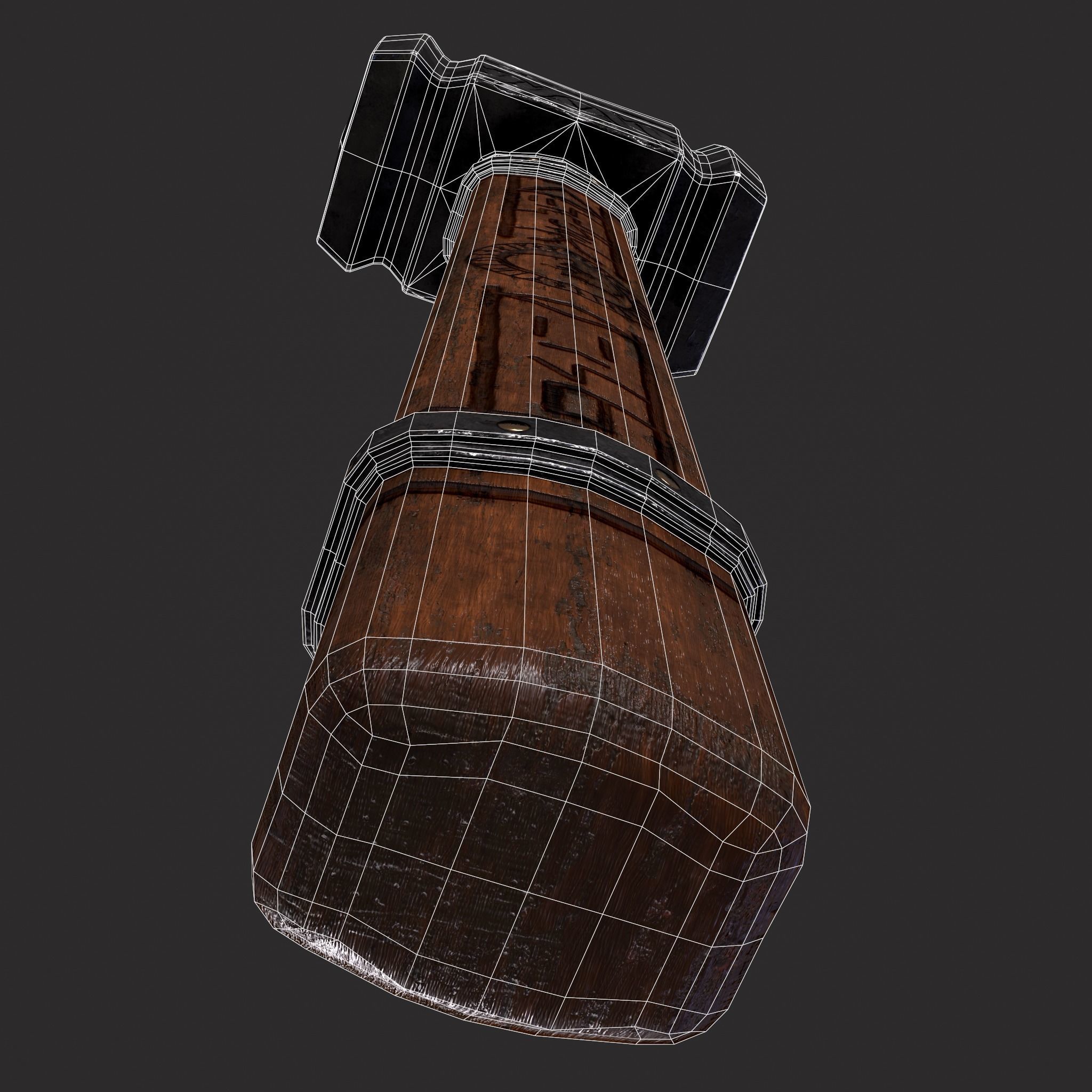 Viking Wolf Hammer Low-poly 3D model_12