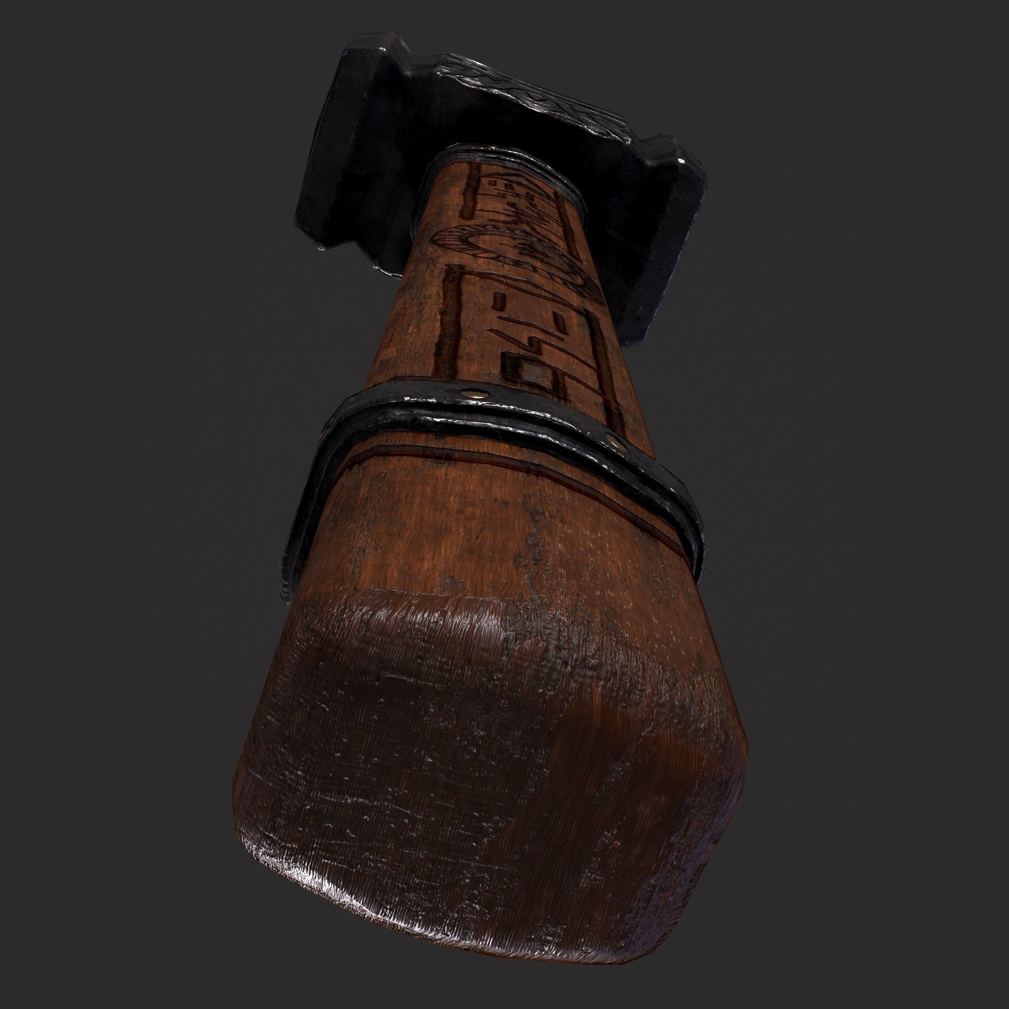 Viking Wolf Hammer Low-poly 3D model_11