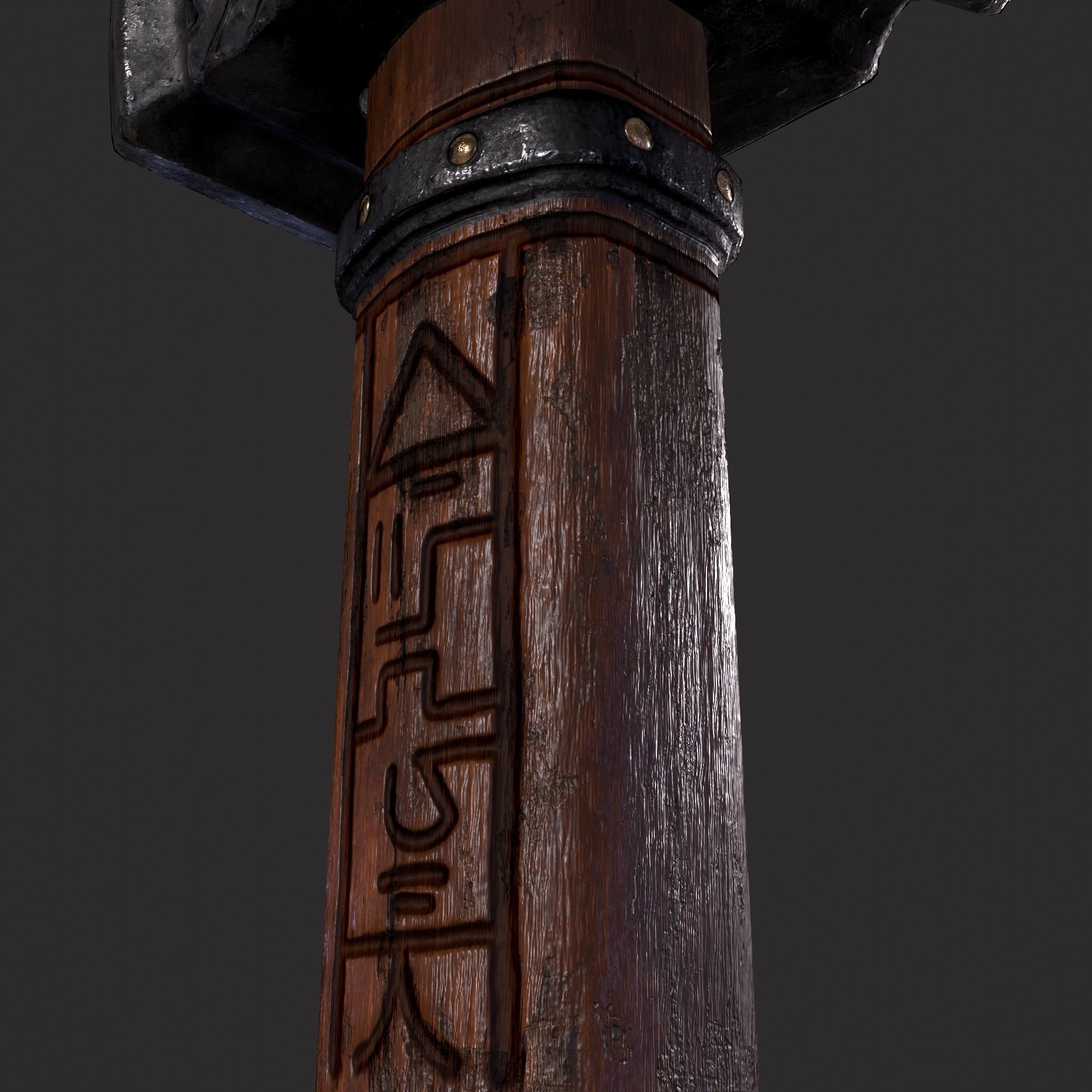 Viking Wolf Hammer Low-poly 3D model_17