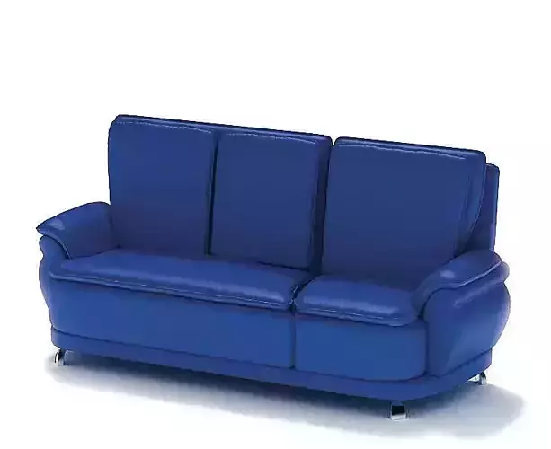 Blue Leather Sofa