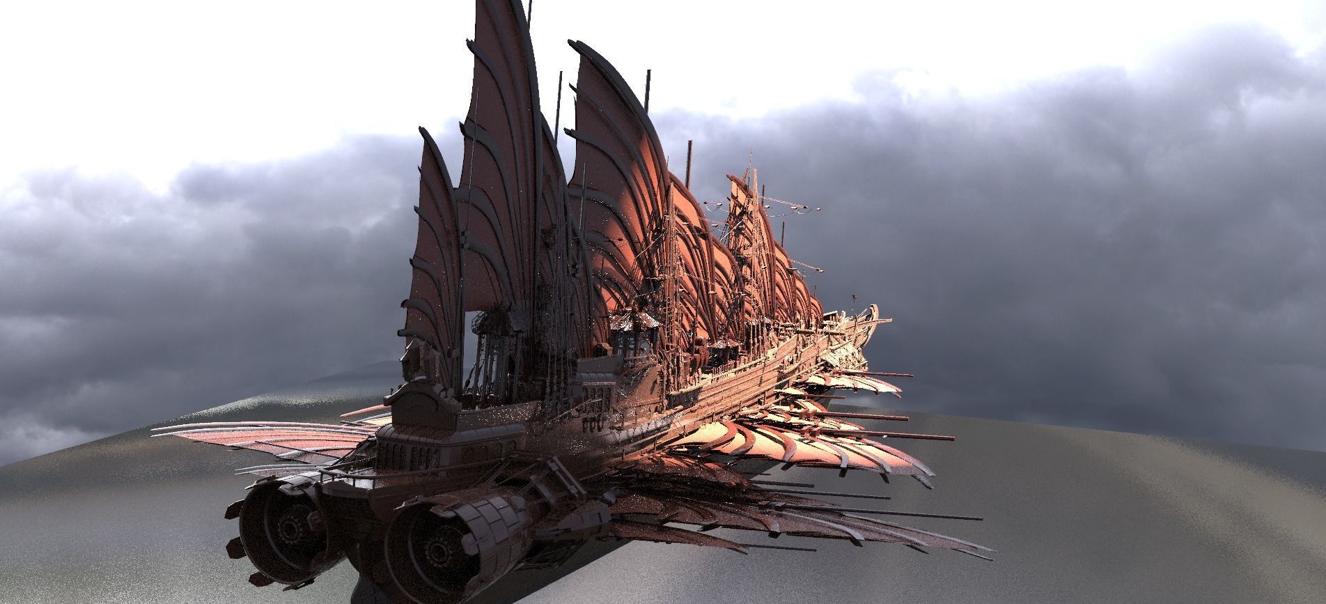 Airship Dragon Emperor 3D model_1