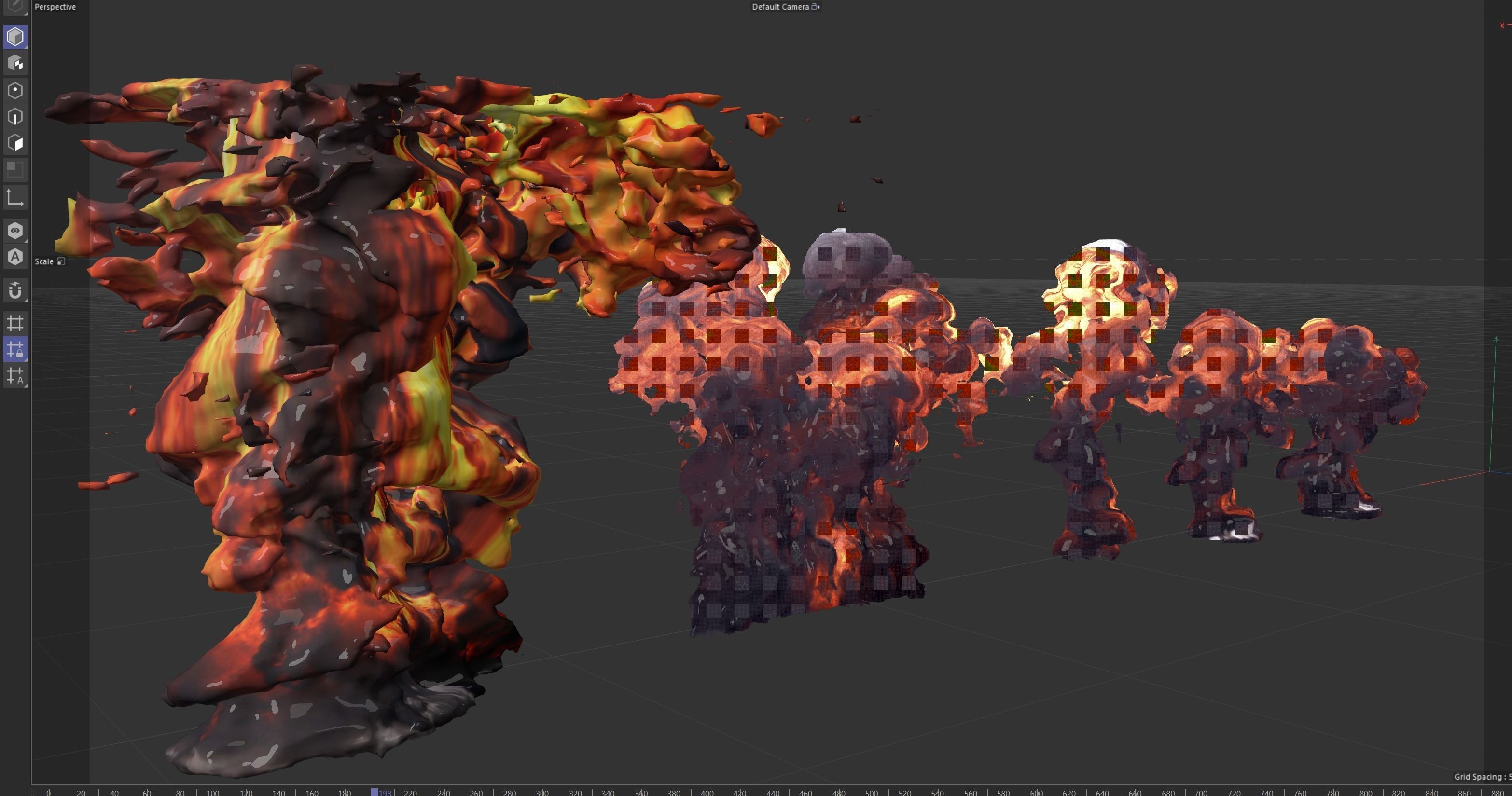 set of smoky fire explosion models 3D model_1