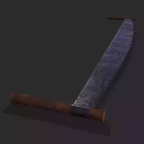 Two Man Logging Saw Low-poly 3D model