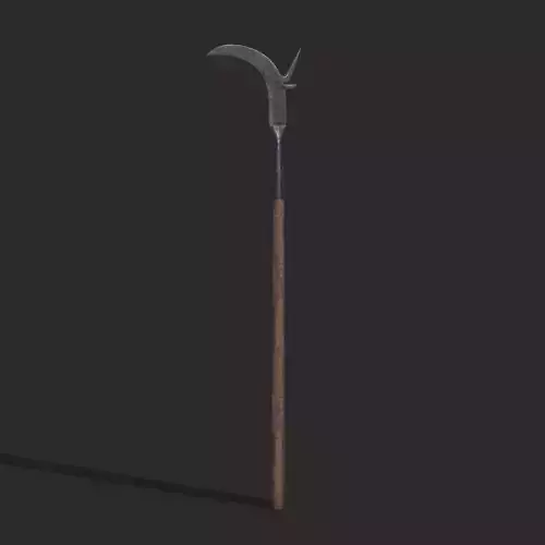 Billhook axe Low-poly 3D model