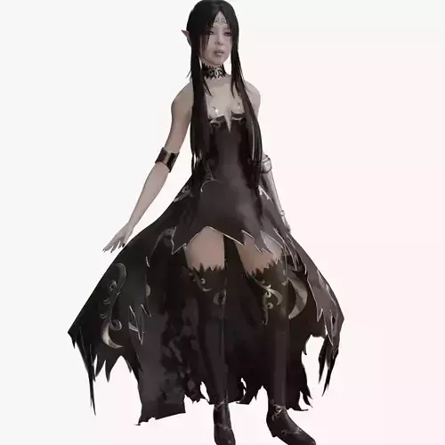 Elf Girl - Sorceress Low-poly 3D model