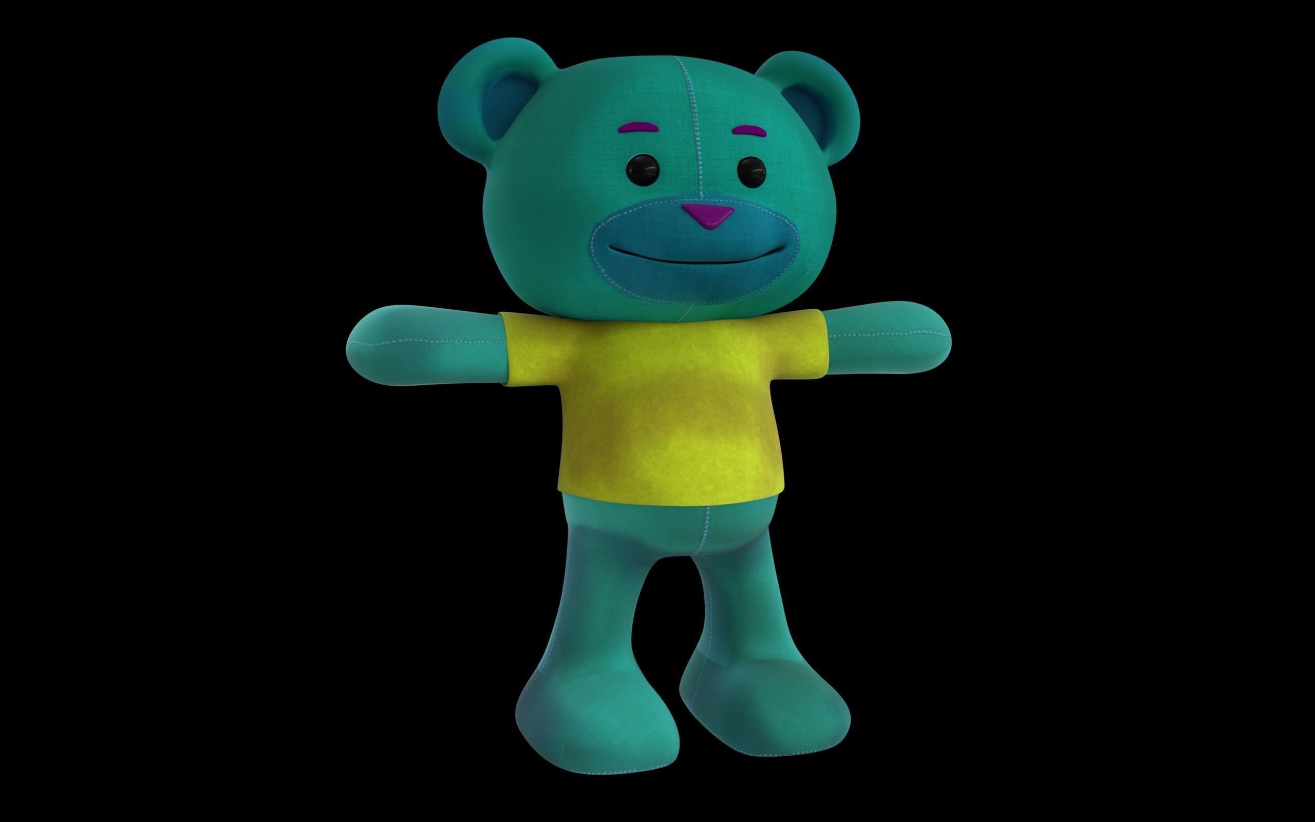 Bear cartoon 3D model_2