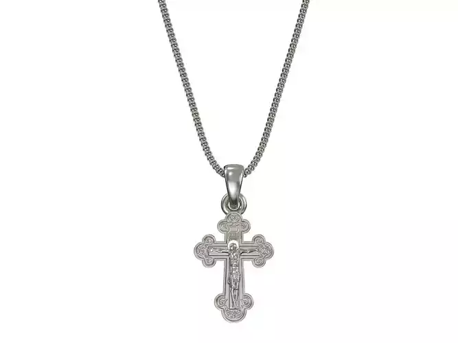 Russian cross pendant  3D print model 3D print model