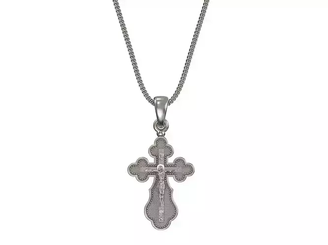 Russian cross pendant  3D print model 3D print model