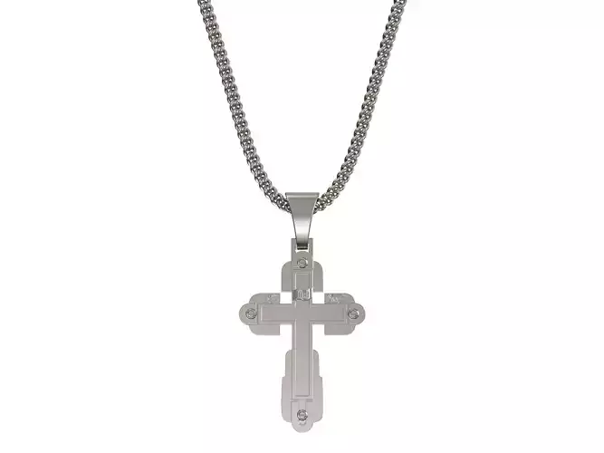 Russian cross pendant  3D print model 3D print model