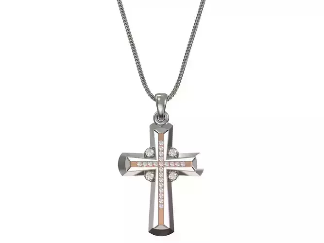 Russian cross pendant  3D print model 3D print model