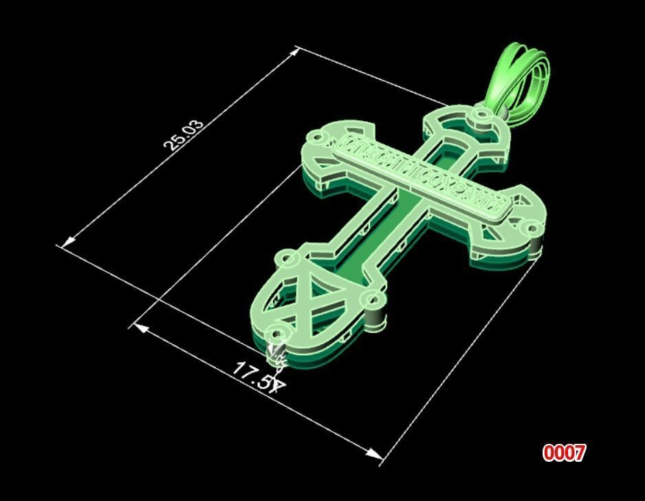 Russian cross pendant 3D print model 3D print model_2