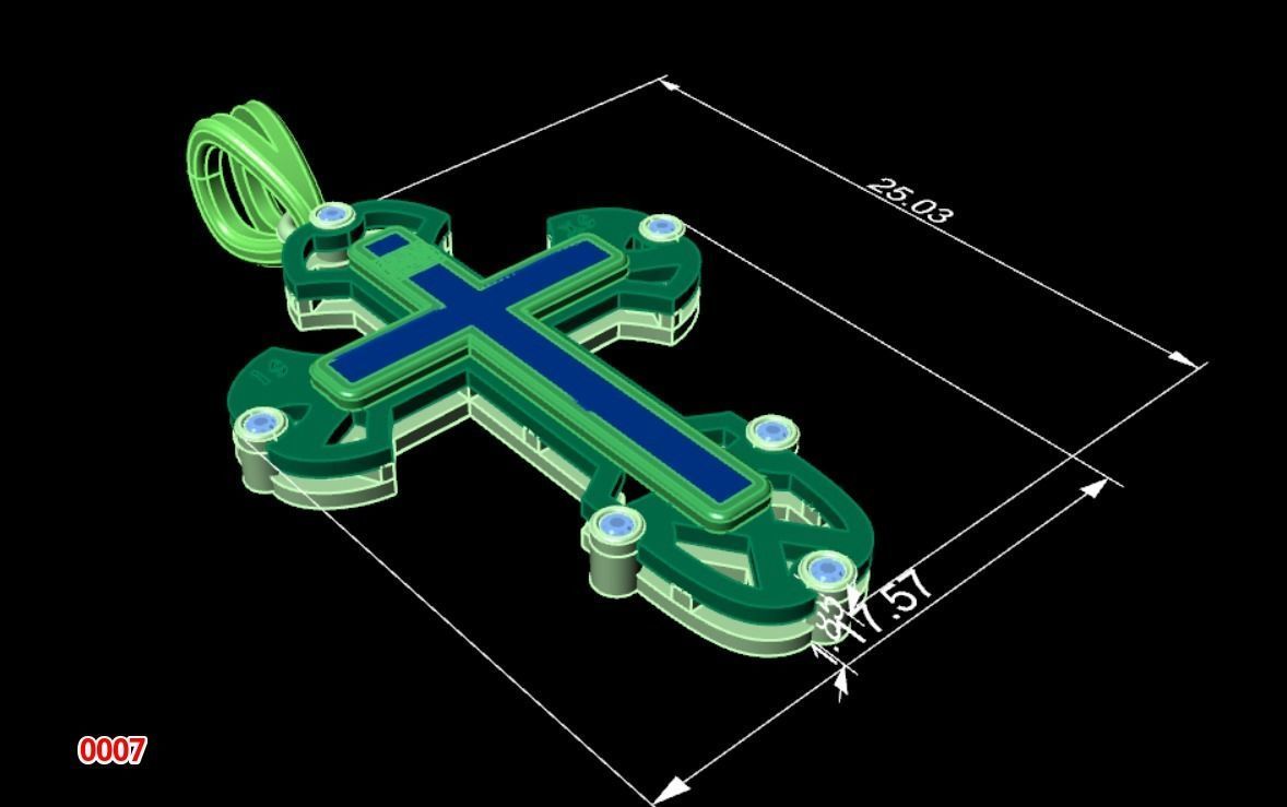 Russian cross pendant 3D print model 3D print model_1
