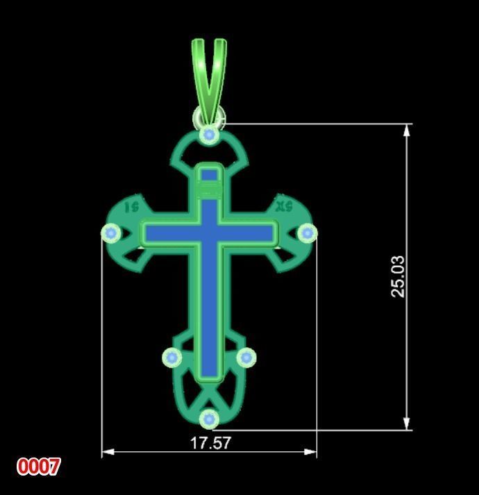 Russian cross pendant 3D print model 3D print model_4