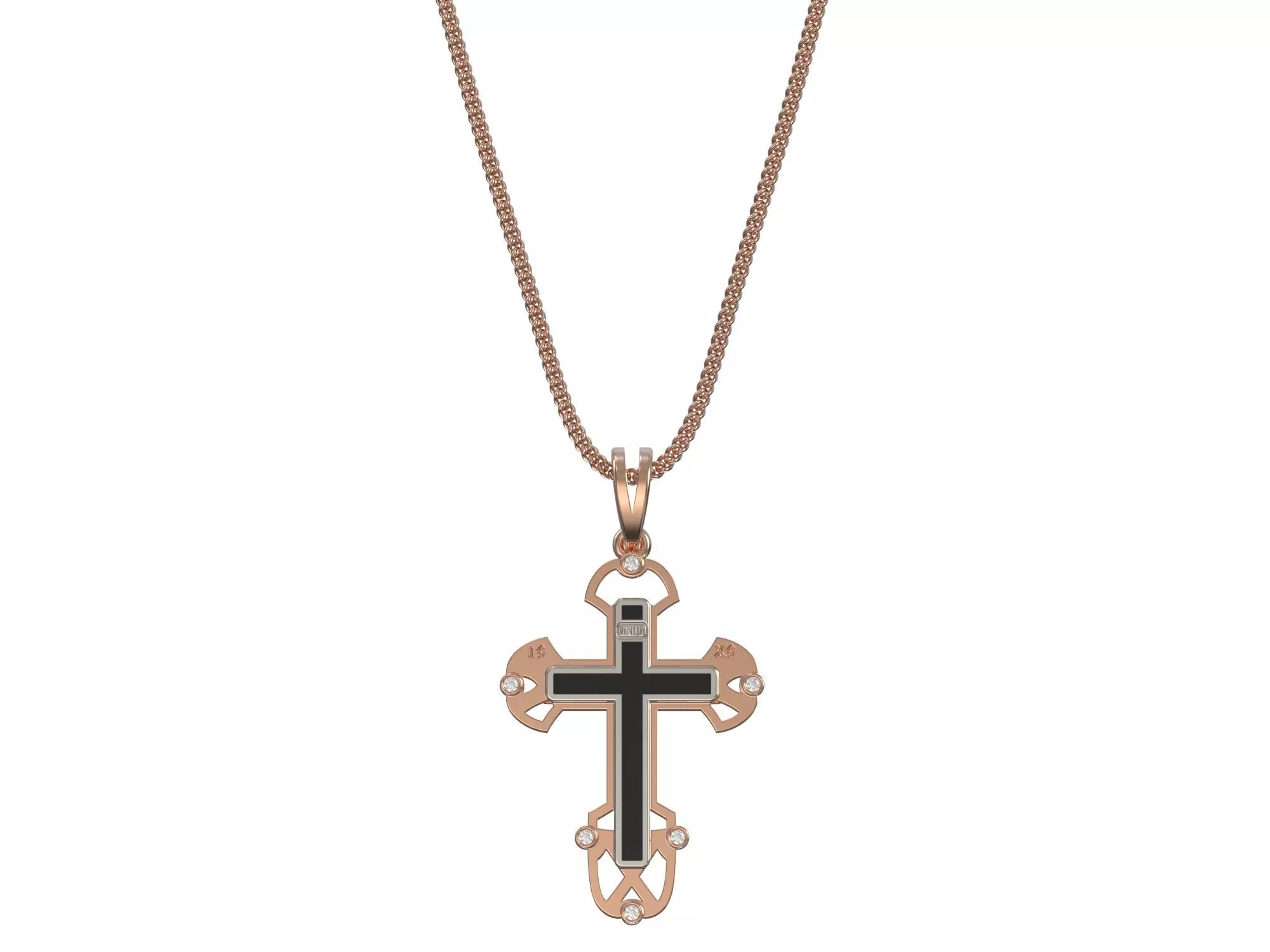 Russian cross pendant 3D print model 3D print model_0