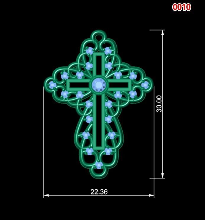 Cross pendant  3D print model 3D print model_4