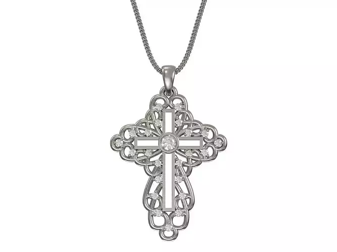 Cross pendant  3D print model 3D print model