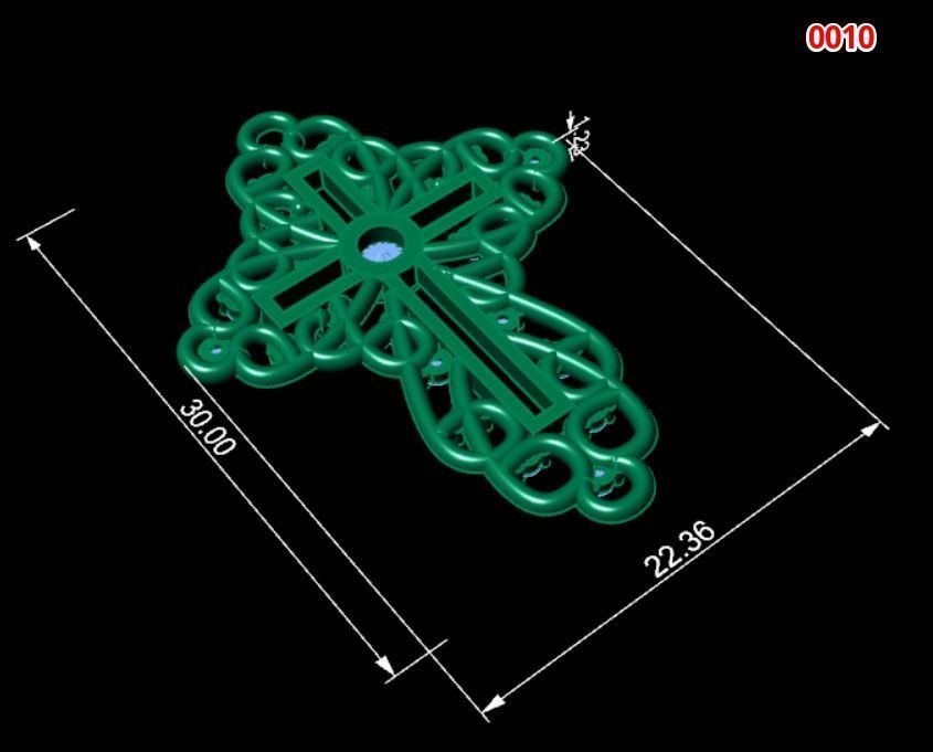 Cross pendant  3D print model 3D print model_2