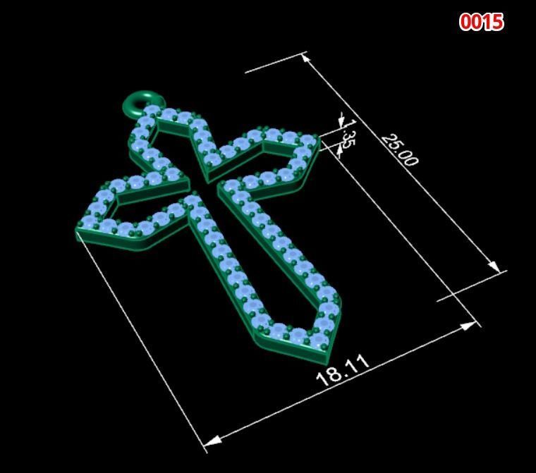 Cross pendant 3D print model 3D print model_1