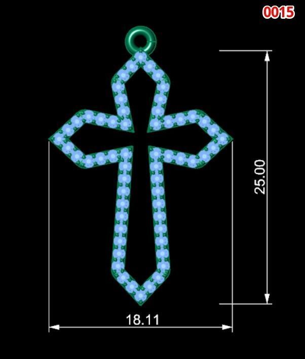 Cross pendant 3D print model 3D print model_4
