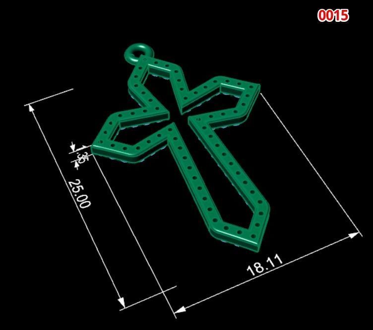 Cross pendant 3D print model 3D print model_2