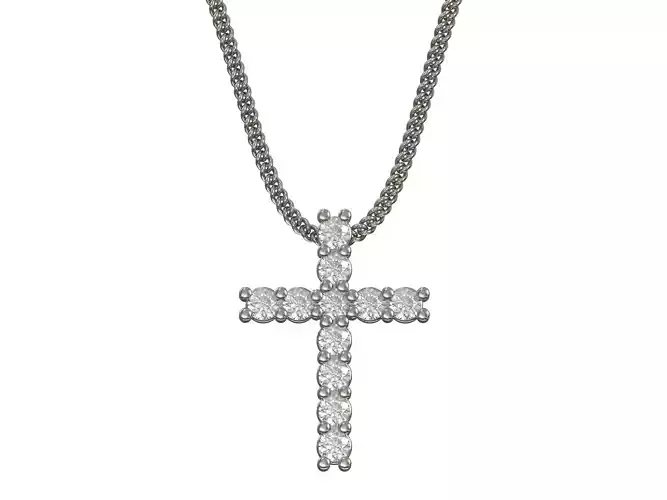 Cross pendant  3D print model with four different sizes 3D print model