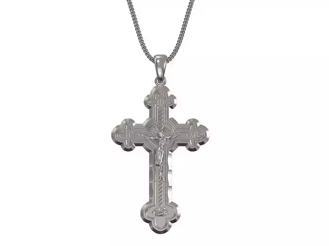 Russian Cross Pendant  3D print model 3D print model