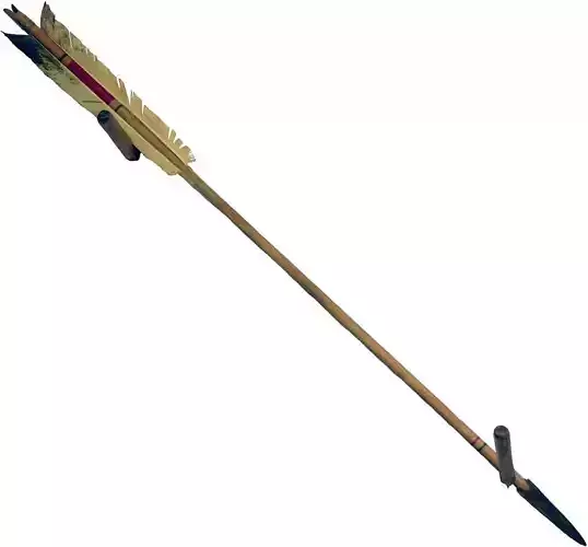 SINGLEARROW arrow with wooden handle Free 3D model