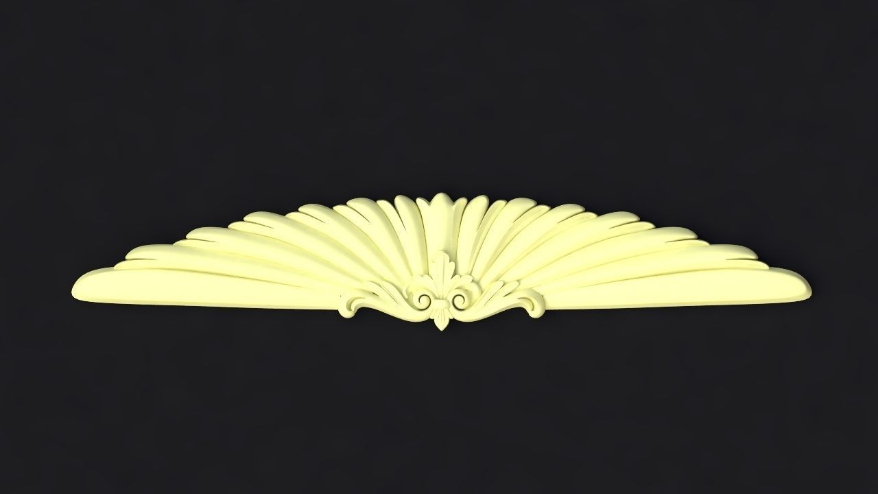 dekor golden fan 3D model_1